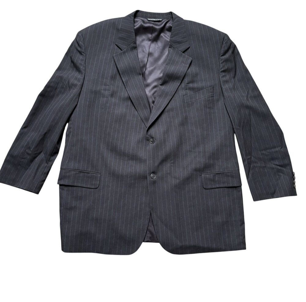 Paul Dione Blazer Mens 54L Classic Charcoal Gray Striped Sport Coat Suit Jacket